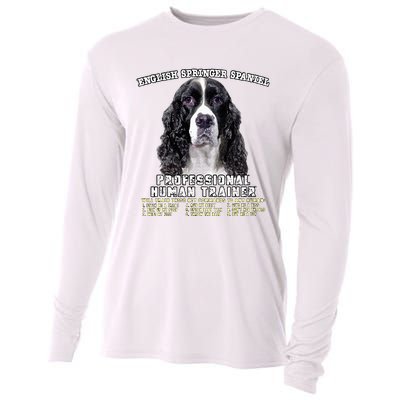 English Springer Spaniel Black Professional Human Trainer Cooling Performance Long Sleeve Crew