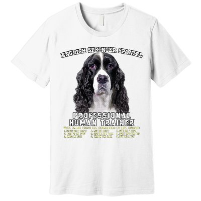 English Springer Spaniel Black Professional Human Trainer Premium T-Shirt