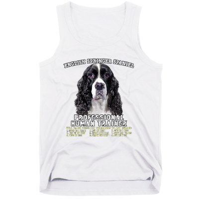 English Springer Spaniel Black Professional Human Trainer Tank Top