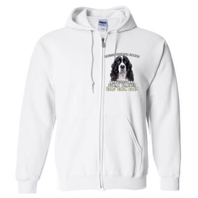 English Springer Spaniel Black Professional Human Trainer Full Zip Hoodie