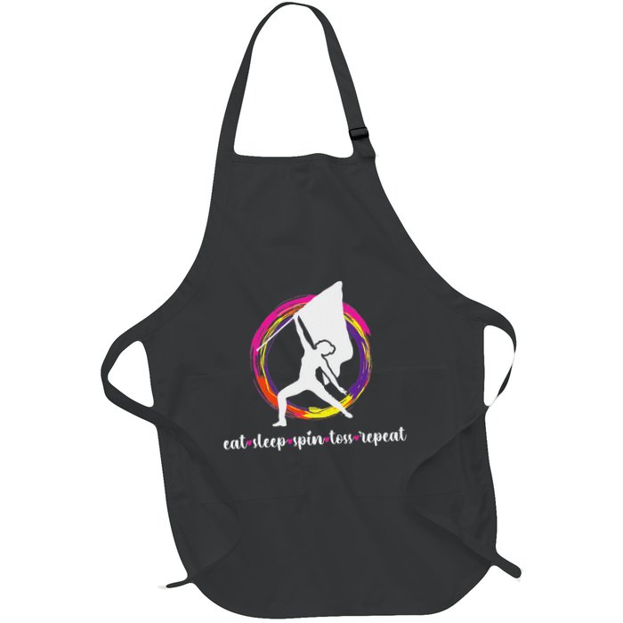 Eat Sleep Spin Toss Color Guard Member Color Guard Team Full-Length Apron With Pockets