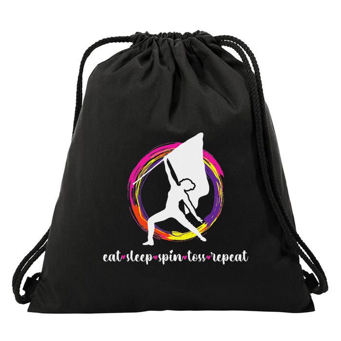 Eat Sleep Spin Toss Color Guard Member Color Guard Team Drawstring Bag