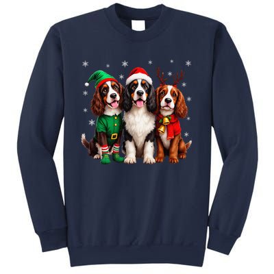 English Springer Spaniel Christmas Dogs Santa Reindeer Elf Sweatshirt