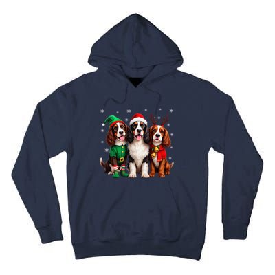 English Springer Spaniel Christmas Dogs Santa Reindeer Elf Tall Hoodie