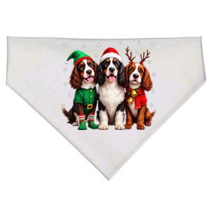 English Springer Spaniel Christmas Dogs Santa Reindeer Elf USA-Made Doggie Bandana