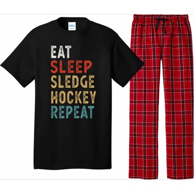 Eat Sleep Sledge Hockey Repeat Funny Player Gift Idea Great Gift Pajama Set