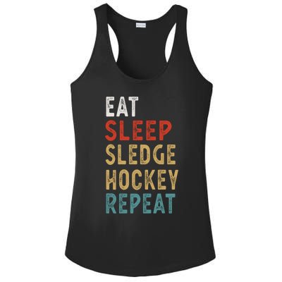 Eat Sleep Sledge Hockey Repeat Funny Player Gift Idea Great Gift Ladies PosiCharge Competitor Racerback Tank