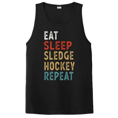 Eat Sleep Sledge Hockey Repeat Funny Player Gift Idea Great Gift PosiCharge Competitor Tank