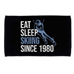 Eat Sleep Skiing Repeat Skier Sport Winter Addiction Ski Cute Gift Microfiber Hand Towel