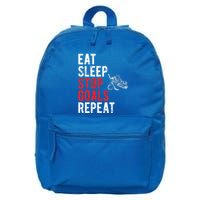Eat Sleep Stop Goals Repeat Hockey Goalkeeper Funny Gift 16 in Basic Backpack