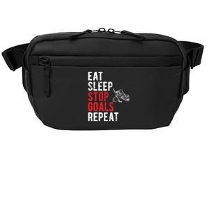 Eat Sleep Stop Goals Repeat Hockey Goalkeeper Funny Gift Crossbody Pack