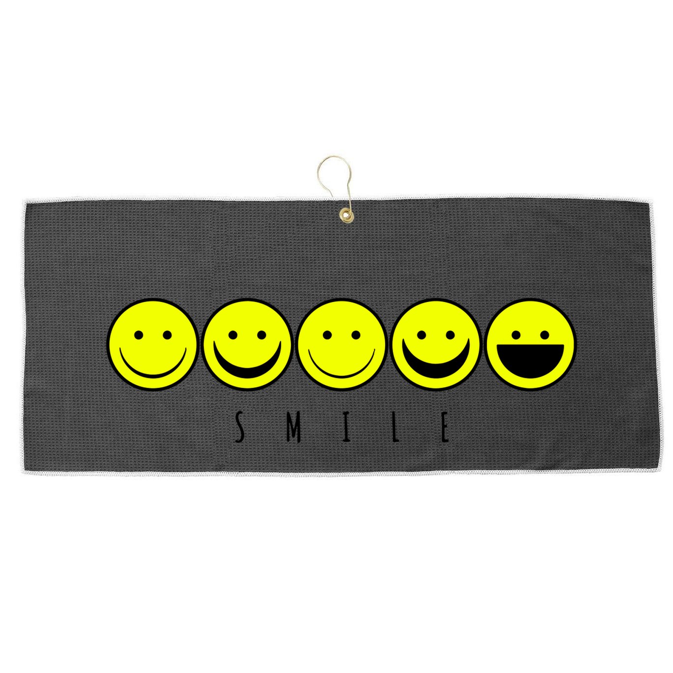 Emoji Smiley Smile Large Microfiber Waffle Golf Towel
