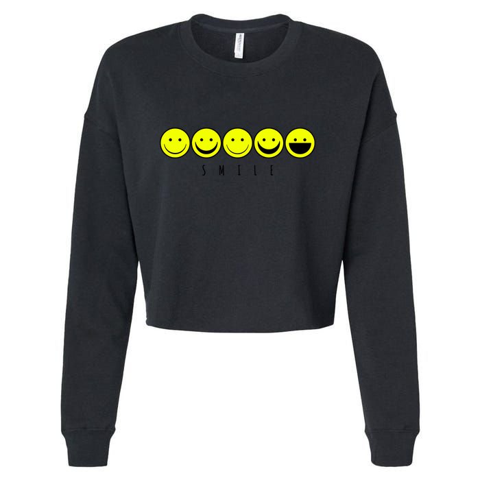 Emoji Smiley Smile Cropped Pullover Crew