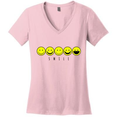 Emoji Smiley Smile Women's V-Neck T-Shirt