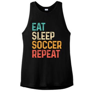 Eat Sleep Soccer Repeat Cool Soccer Lover Player Ladies PosiCharge Tri-Blend Wicking Tank