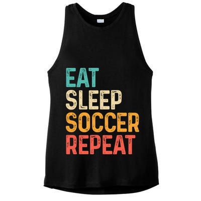 Eat Sleep Soccer Repeat Cool Soccer Lover Player Ladies PosiCharge Tri-Blend Wicking Tank
