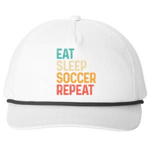 Eat Sleep Soccer Repeat Cool Soccer Lover Player Snapback Five-Panel Rope Hat