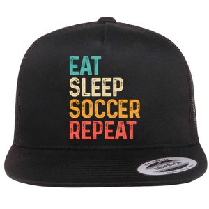 Eat Sleep Soccer Repeat Cool Soccer Lover Player Flat Bill Trucker Hat