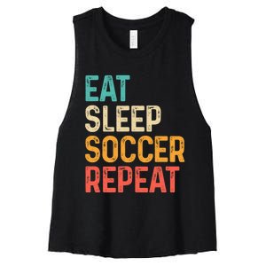 Eat Sleep Soccer Repeat Cool Soccer Lover Player Women's Racerback Cropped Tank