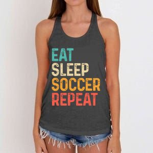 Eat Sleep Soccer Repeat Cool Soccer Lover Player Women's Knotted Racerback Tank