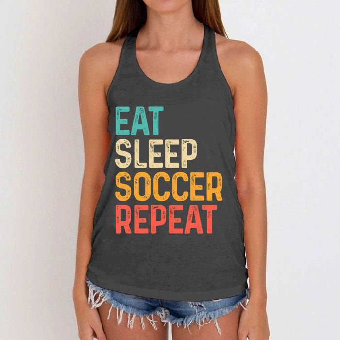 Eat Sleep Soccer Repeat Cool Soccer Lover Player Women's Knotted Racerback Tank