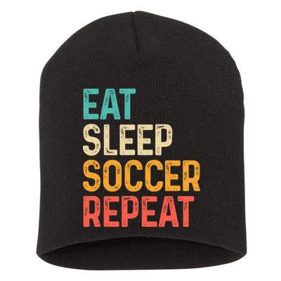 Eat Sleep Soccer Repeat Cool Soccer Lover Player Short Acrylic Beanie