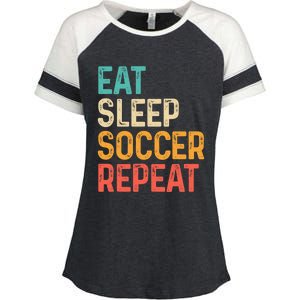 Eat Sleep Soccer Repeat Cool Soccer Lover Player Enza Ladies Jersey Colorblock Tee