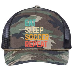 Eat Sleep Soccer Repeat Cool Soccer Lover Player Retro Rope Trucker Hat Cap