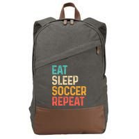 Eat Sleep Soccer Repeat Cool Soccer Lover Player Cotton Canvas Backpack