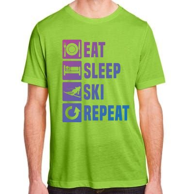 Eat Sleep Ski Repeat Ladies Ski Gift Adult ChromaSoft Performance T-Shirt