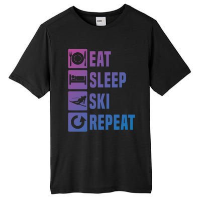 Eat Sleep Ski Repeat Ladies Ski Gift Tall Fusion ChromaSoft Performance T-Shirt