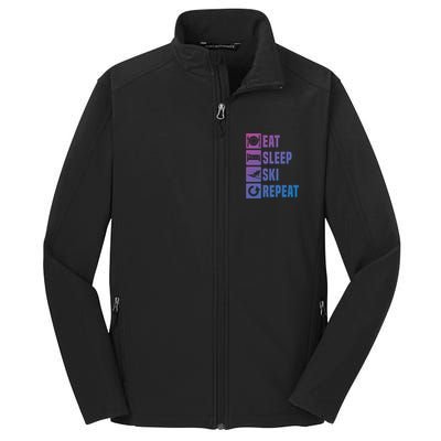 Eat Sleep Ski Repeat Ladies Ski Gift Core Soft Shell Jacket