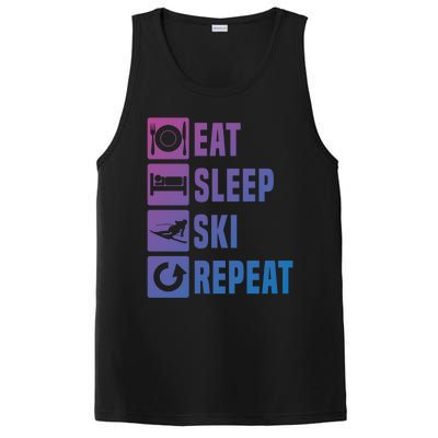 Eat Sleep Ski Repeat Ladies Ski Gift PosiCharge Competitor Tank