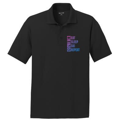 Eat Sleep Ski Repeat Ladies Ski Gift PosiCharge RacerMesh Polo