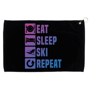 Eat Sleep Ski Repeat Ladies Ski Gift Grommeted Golf Towel