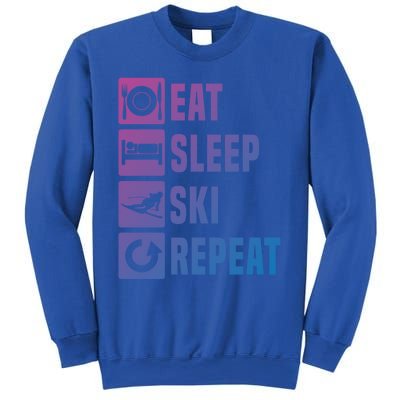 Eat Sleep Ski Repeat Ladies Ski Gift Sweatshirt