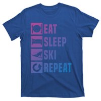 Eat Sleep Ski Repeat Ladies Ski Gift T-Shirt