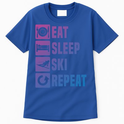 Eat Sleep Ski Repeat Ladies Ski Gift Tall T-Shirt