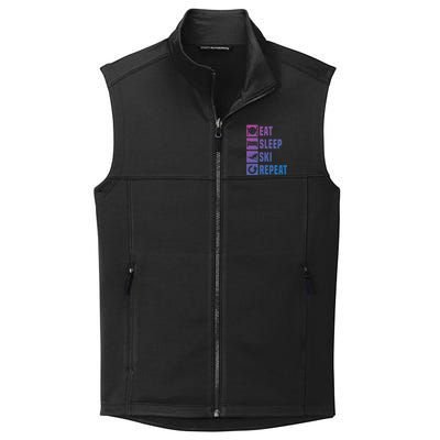 Eat Sleep Ski Repeat Ladies Ski Gift Collective Smooth Fleece Vest