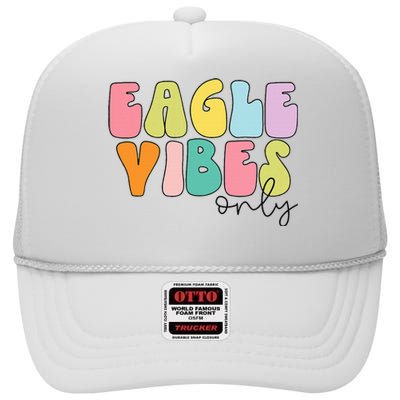 Eagles School Sports Fan Team Spirit High Crown Mesh Back Trucker Hat