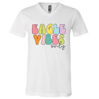 Eagles School Sports Fan Team Spirit V-Neck T-Shirt