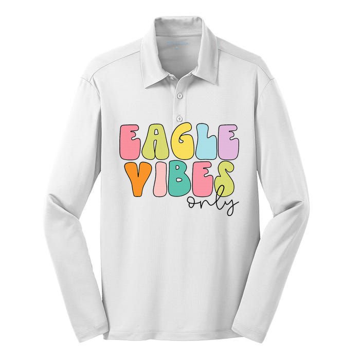 Eagles School Sports Fan Team Spirit Silk Touch Performance Long Sleeve Polo