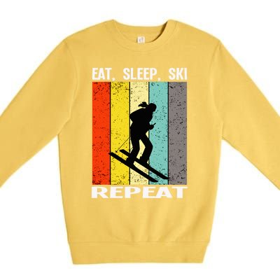 Eat Sleep Ski Repeat Ski Gift Premium Crewneck Sweatshirt