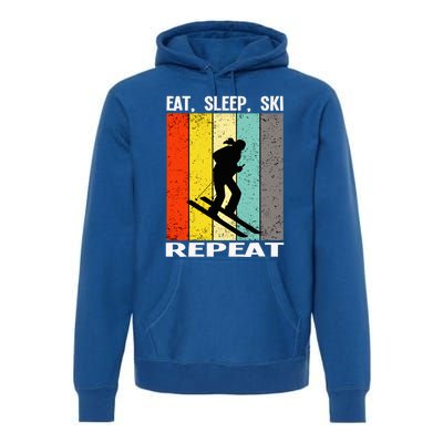 Eat Sleep Ski Repeat Ski Gift Premium Hoodie