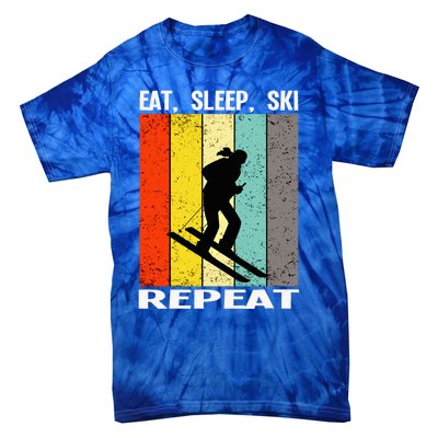 Eat Sleep Ski Repeat Ski Gift Tie-Dye T-Shirt