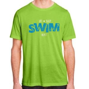 Eat Sleep Swim Repeat Gift Funny Retro Swimmer Gift Adult ChromaSoft Performance T-Shirt