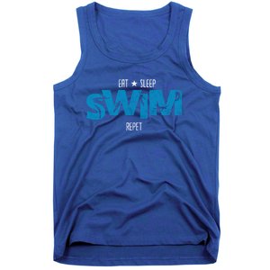 Eat Sleep Swim Repeat Gift Funny Retro Swimmer Gift Tank Top