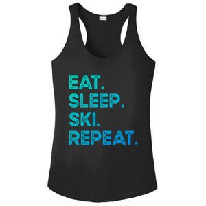 Eat Sleep Ski Repeat Funny Ski Meaningful Gift Ladies PosiCharge Competitor Racerback Tank