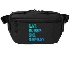 Eat Sleep Ski Repeat Funny Ski Meaningful Gift Crossbody Pack