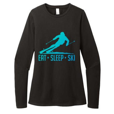 Eat Sleep Ski Skiing Skier Snow Winter Vacation Gift Great Gift Womens CVC Long Sleeve Shirt